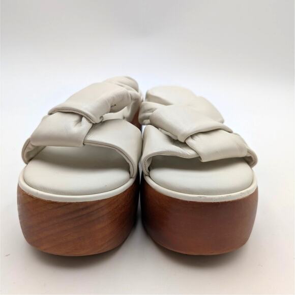 Pure Donna Karan Adalee Platform Sandal Women's White Leather Size US7M EU37.5B - Picture 14 of 14